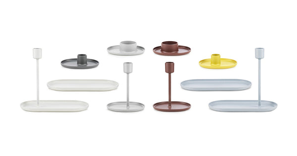 Folk Candleholder | Grey - Grøn + White 