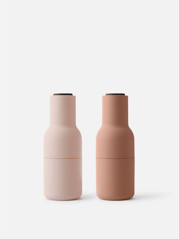 Menu Bottle grinders nude with walnut lid 