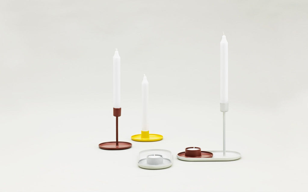 Folk Candleholder | Grey - Grøn + White 