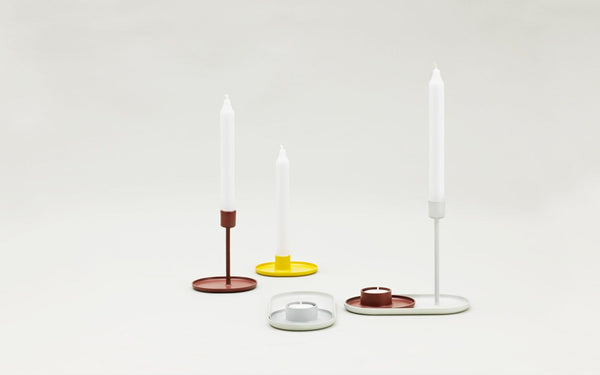 Folk Candleholder | Yellow - Grøn + White 