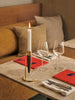 Umanoff walnut candleholder on restaurant table