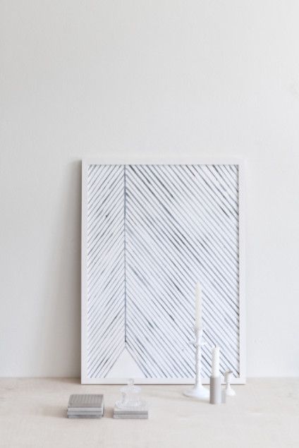Leaf Lines Blue | Print - Grøn + White 