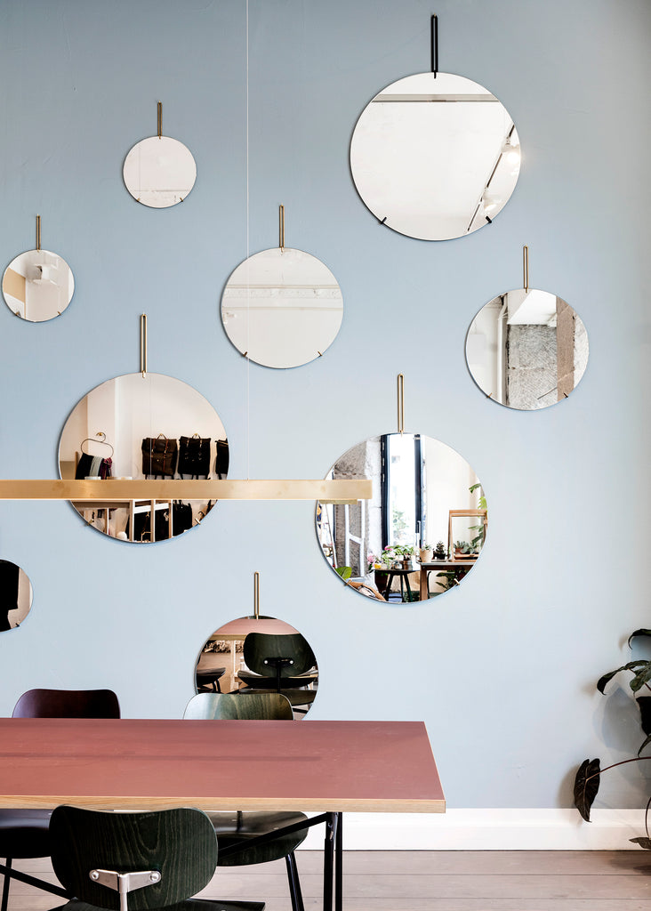 MOEBE Wall Mirror | Brass - Scandinavian style | Nordic Design | Grøn + White 