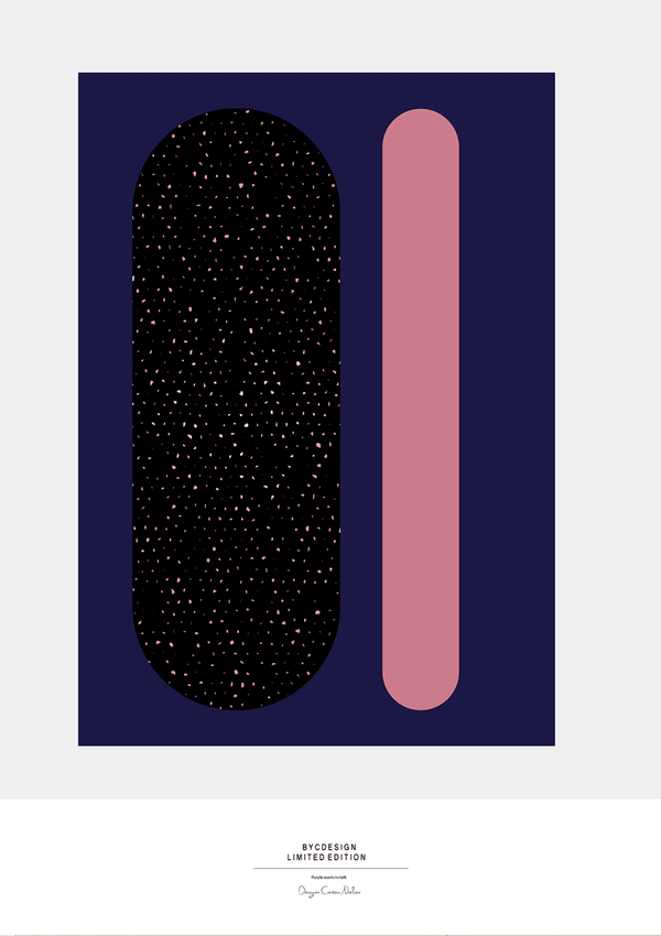 Purple Wants to Talk | Geometric Print - Grøn + White 