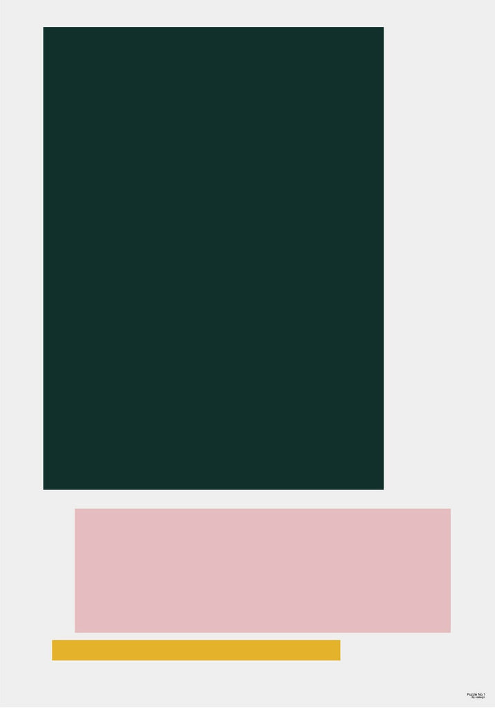 Puzzle No. 1 | Geometric Print - Grøn + White 