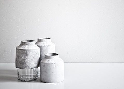 Willmann Vase Light Grey - Grøn + White 