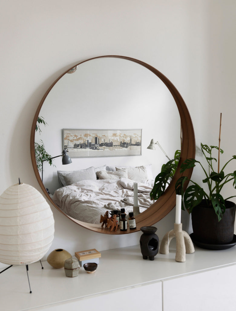Nina Persson's Eclectic Home in Malmö- Scandi style bedroom detail