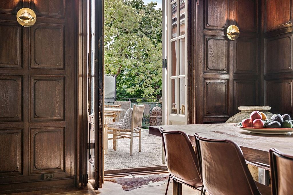 Looking out to the terrace from Grand Swedish Home