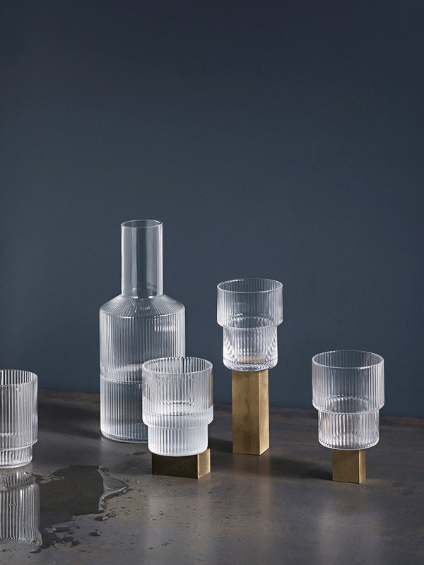 Ripple Glass (set of 4) - Scandinavian style | Nordic Design | Grøn + White 
