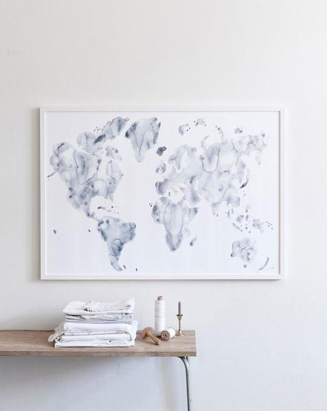 Blue World Print - Grøn + White 